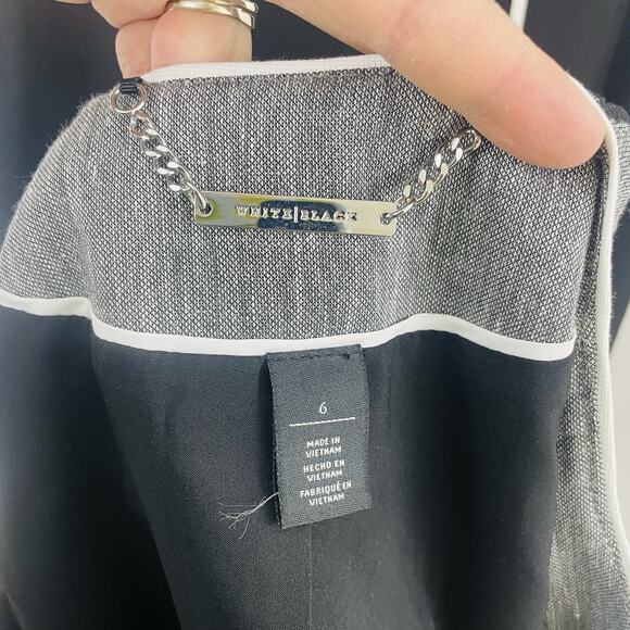 White House Black Market Sz 8 Piped Sheath Dress & Blazer Set Career Business - Picture 6 of 14